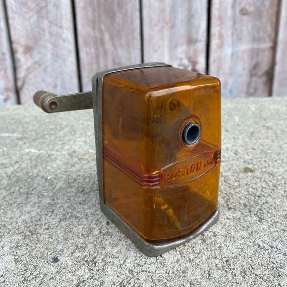 Vintage Office Vintage Amber Pencil Sharpener Boston